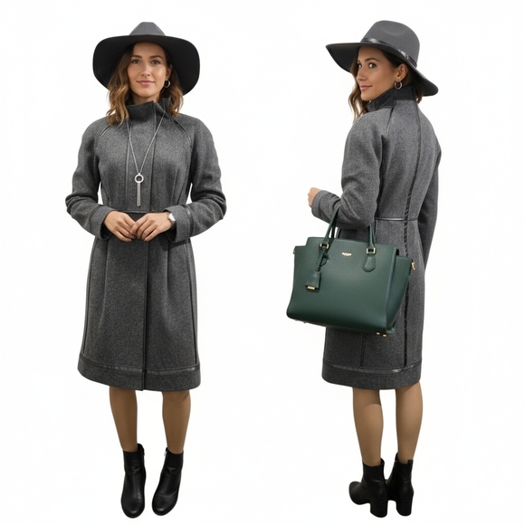 Vintage Y2K Philosophy di Alberta Ferretti Mock-Neck Trench Coat Size 2 - Picture 3 of 11